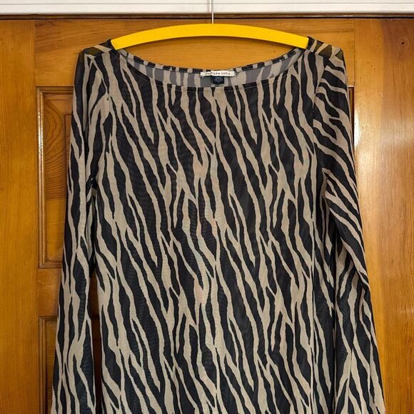 American Eagle AEO Black Tan Zebra Beach Cover Up Women’s US Medium - Picture 2 of 8